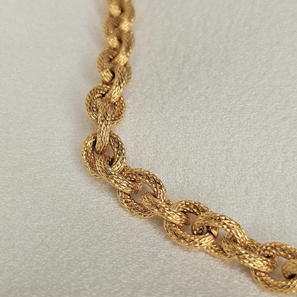 CHANEL Rare Gripoix Coco Mark 96A Gold Chain Necklace Black - Picture 14 of 17